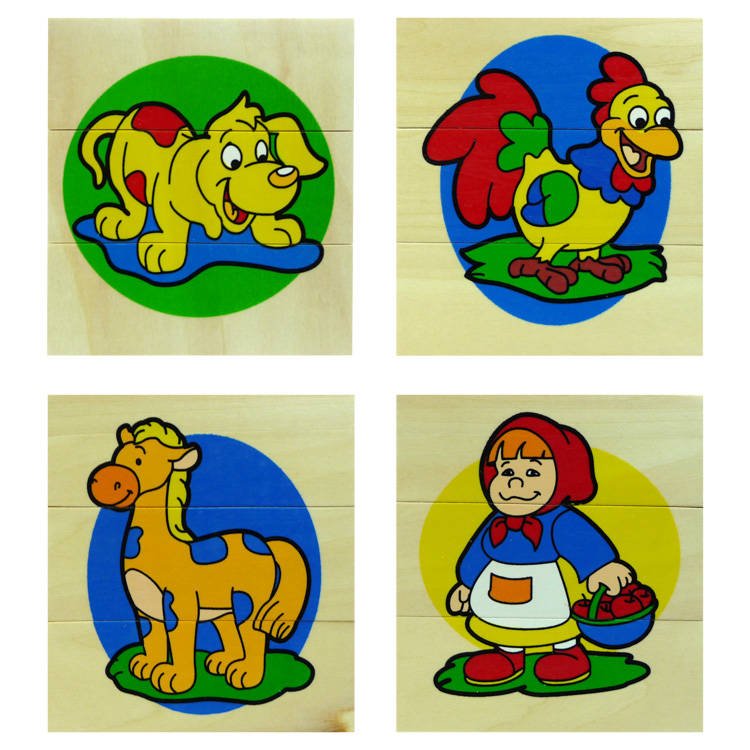 3 részes puzzle kirakó (kutya, kakas, ló, kislány) 2 - 3 év+ - Mommies.hu - FILLÉRES