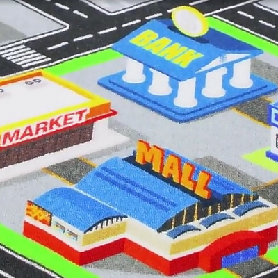 Városi Kalandor 3D Hatású Autópályás Gyerek Játszószőnyeg