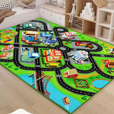 Városi Kalandor 3D Hatású Autópályás Gyerek Játszószőnyeg