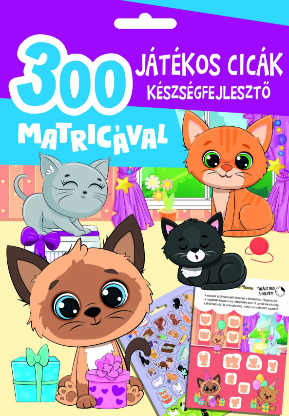 Játékos cicák készségfejlesztő - 300 matricával