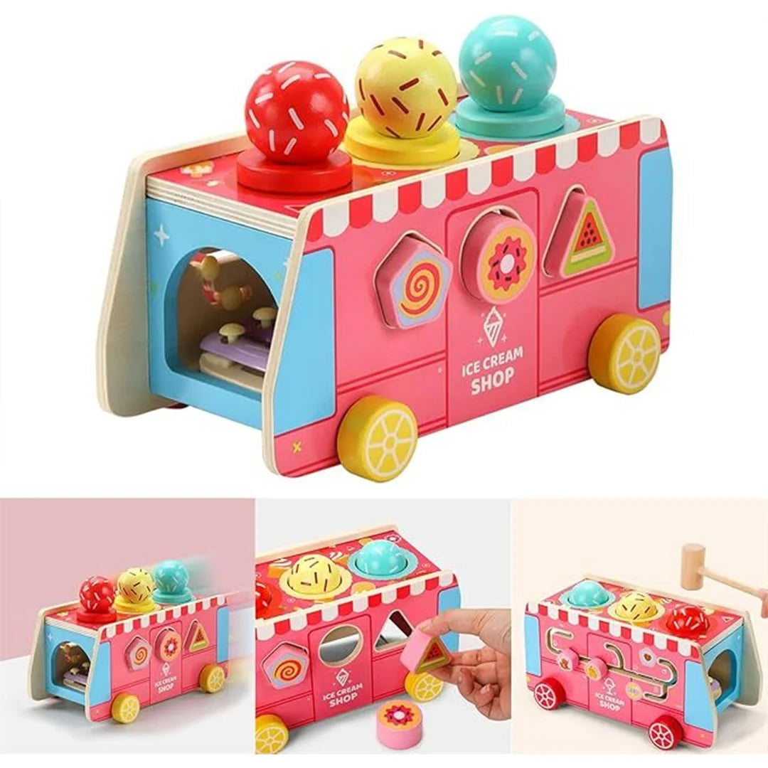 5in1 Montessori Fagyisautó Xilofon