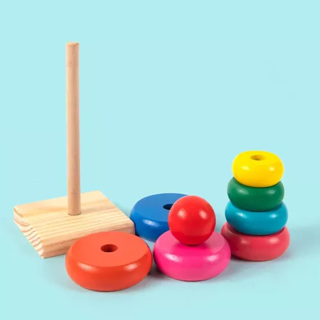 Montessori Fából Készült Szivárvány Torony