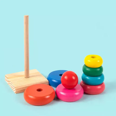Montessori Fából Készült Szivárvány Torony