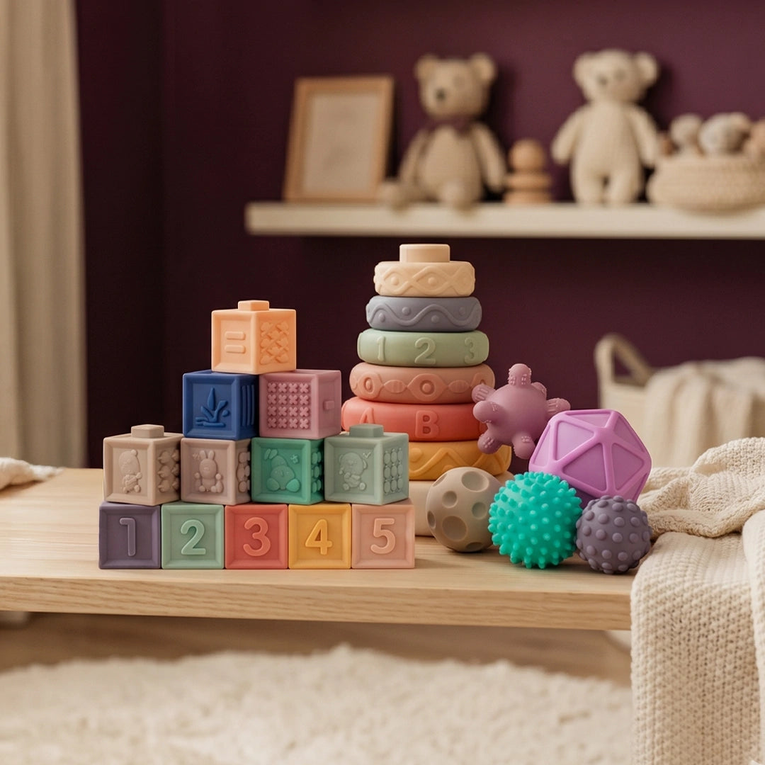 Montessori Puha Szenzoros Építőjáték Szett