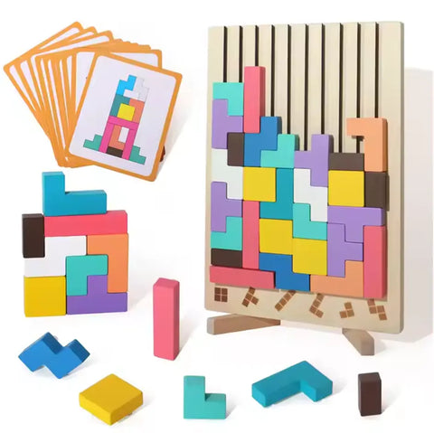 Montessori Tetris Fa Játék: A Fejlesztő és Szórakoztató Játék