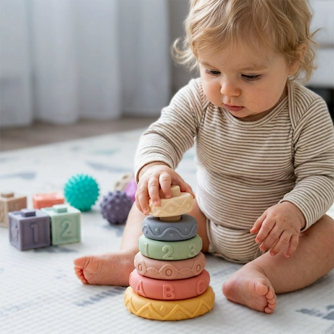 Montessori Puha Szenzoros Építőjáték Szett