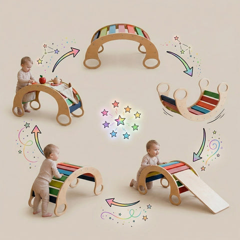 Montessori 5in1 Gyermek Szivárvány Hinta