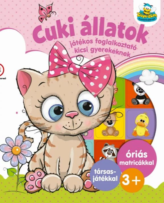 Cuki állatok - Játékos foglalkoztató kicsi gyerekeknek - Óriás matricákkal plusz társasjátékkal - Mommies.hu - KÖNYV