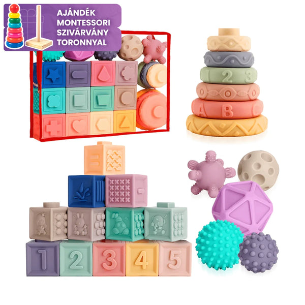 Montessori Puha Szenzoros Építőjáték Szett