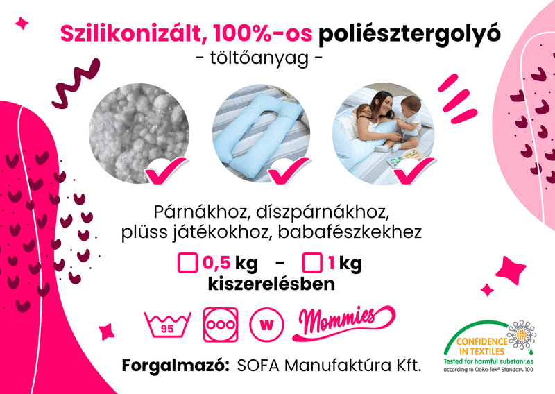 Szilikonizált 100% poliésztergolyó töltőanyag - Mommies.hu - 