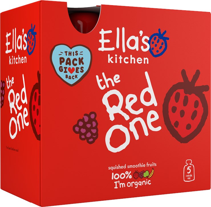 Ella’s Kitchen Organikus Piros gyümölcsös smoothie bébiétel 6 hó+ 5x 90 g