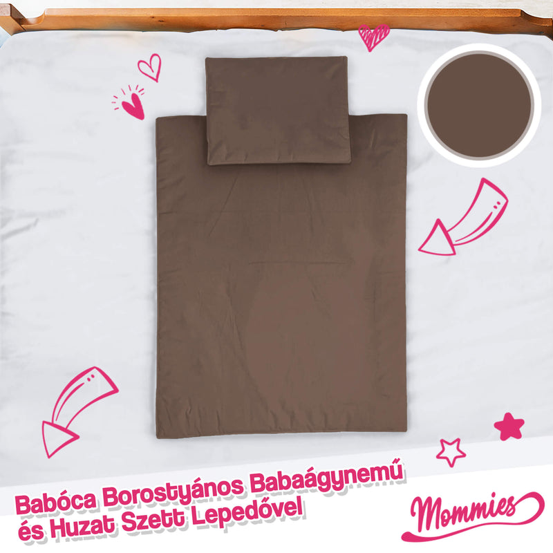 Babaágynemű, Babaágynemű huzat, Babapárna, Babalepedő, Babatakaró, Borostyános, Babaágy, Egyszínű - csokoládé