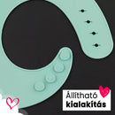 Szilikon baba előke ételfogó zsebbel