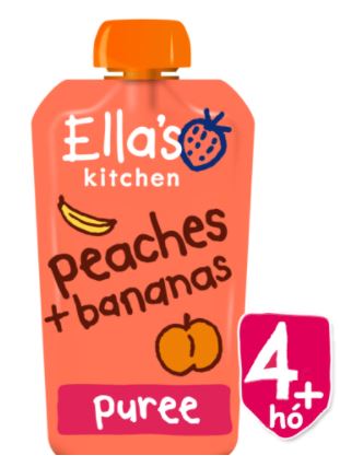 Ella’s Kitchen Őszibarackos banánpüré bébiétel 4 hó+ 120 g