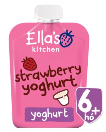 Ella's Kitchen bio görögjoghurt szamóca bébiétel 4 hó+ 90 g