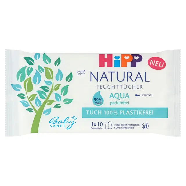 HiPP Babysanft Natural vízbázisú illatmentes nedves törlőkendő 1*10 db