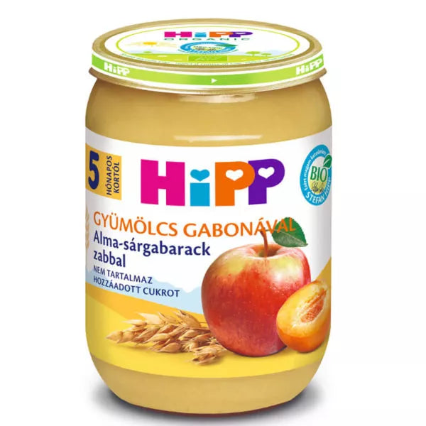 HiPP Bio Alma-sárgabarack zabbal bébiétel 5 hó+ 190 g