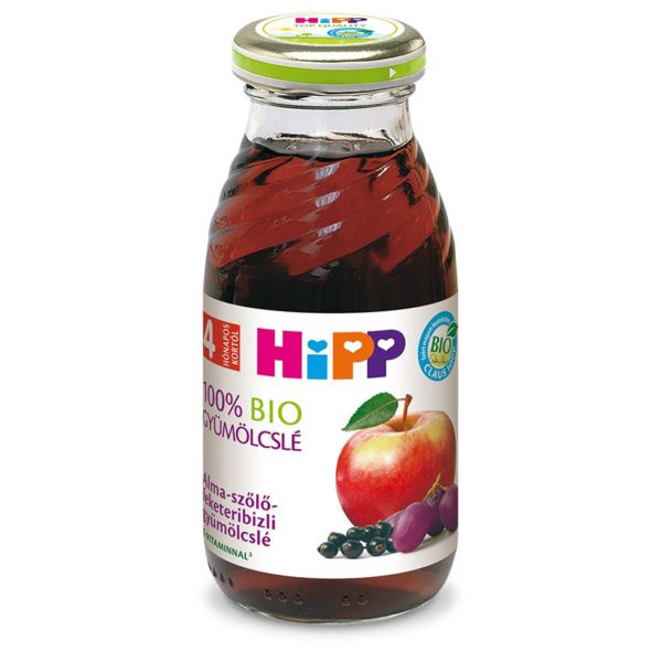HiPP Bio Alma-szőlő-feketeribizli gyümölcslé C-vitaminnal 200 ml 4 hó+