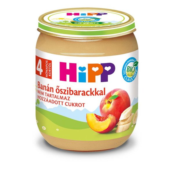 HiPP Bio Banán őszibarackkal bébiétel 125 g 4 hó+
