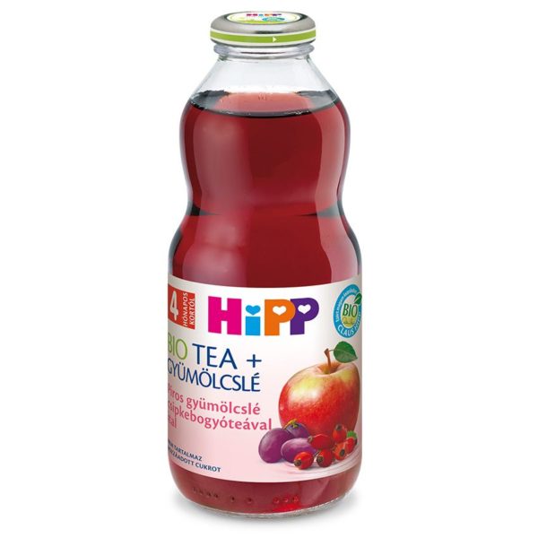 HiPP Bio Gluténmentes Piros gyümölcslé csipkebogyó teával 500 ml 4 hó+