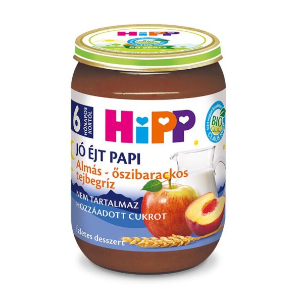 HiPP Bio Jó éjt papi almás-őszibarackos tejbegríz 190 g 6 hó+