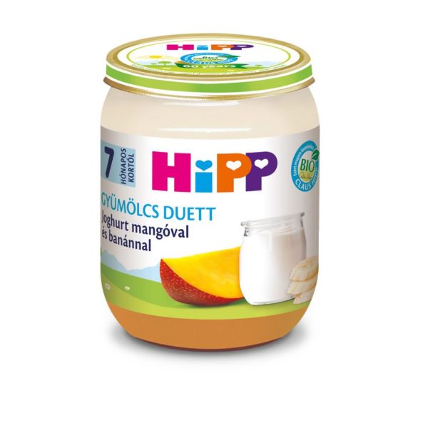 HiPP Bio Joghurt mangóval és banánnal bébiétel 160 g 7 hó+