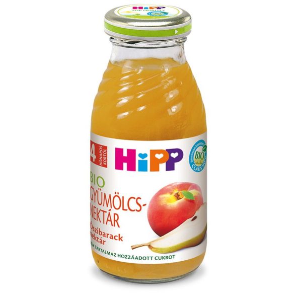 HiPP Bio Őszibarack nektár C-vitaminnal bébiétel 200 ml 4 hó+