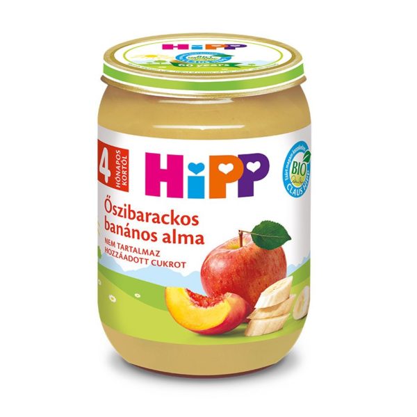 HiPP Bio Őszibarackos-banános alma bébiétel 190 g 4 hó+