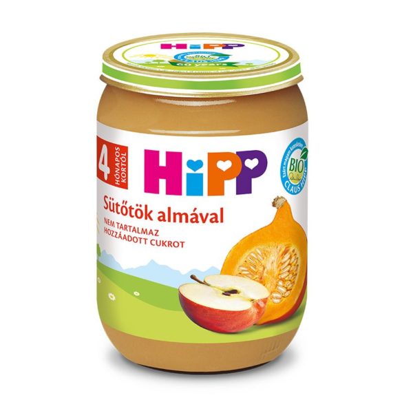 HiPP Bio Sütőtök almával bébiétel 190 g 4 hó+