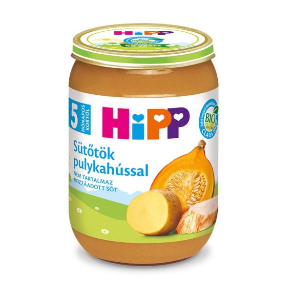 HiPP Bio Sütőtök pulykahússal bébiétel 190 g 5 hó+