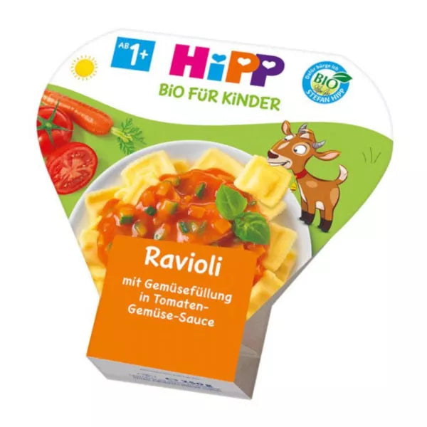 HiPP Bio ravioli zöldséggel töltve paradicsomos-zöldséges szószban bébiétel 250 g 12 hó+