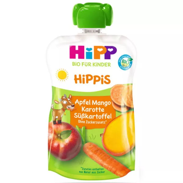HiPP HiPPis Bio Alma mangó sárgarépa édesburgonya bébiétel 12 hó+ 100 g