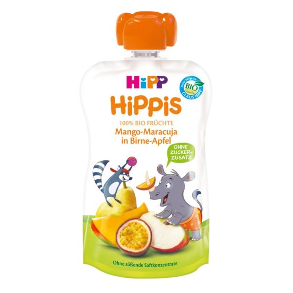 HiPP HiPPis Bio Mangó-maracuja almás körtében bébiétel 100 g 12 hó+