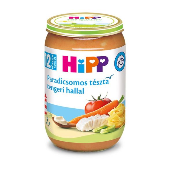HiPP Paradicsomos tészta tengeri hallal bébiétel 220 g 12 hó+