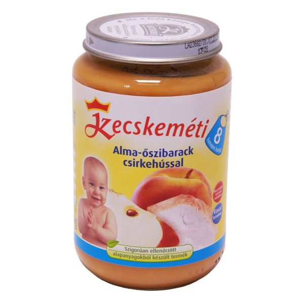 Kecskeméti Bébiétel Alma-őszibarack csirkehússal 220 g 8 hó+
