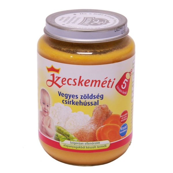 Kecskeméti Bébiétel Vegyes zöldség csirkehússal 190 g 5 hó+