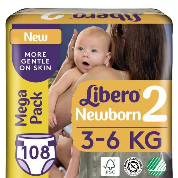Libero Newborn nadrágpelenka 2 (3-6 kg) Mega Pack 108 db