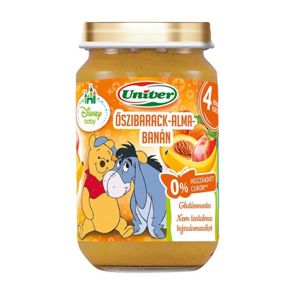 Univer Őszibarack-alma-banán bébidesszert 163 g 4 hó+