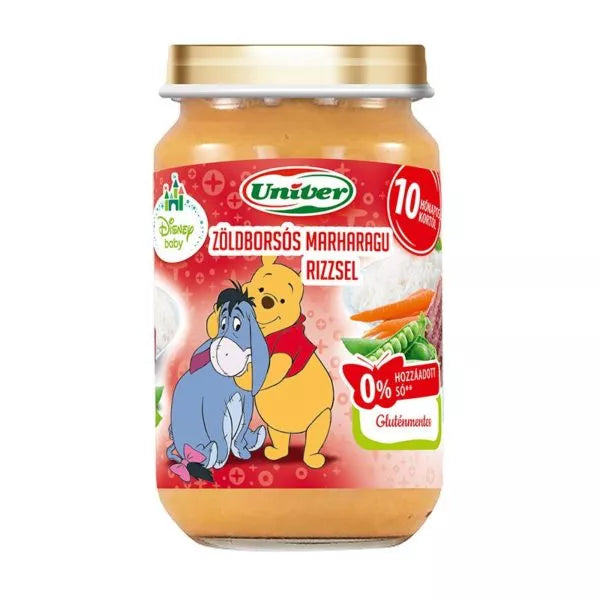Univer Zöldborsós marharagu rizzsel bébiétel 220 g 10 hó+