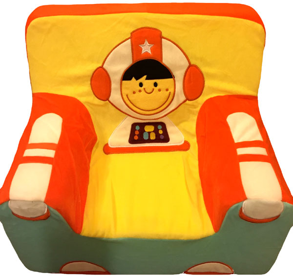Plüss szivacs fotel űrhajós hímzéssel