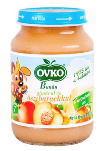 Ovko Banán almával és őszibarackkal bébiétel 7 hó + 190 g