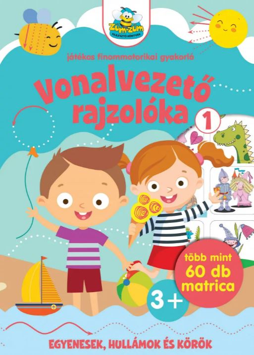 Vonalvezető rajzolóka 1. - Játékos finommotorikai gyakorló nagy matricákkal