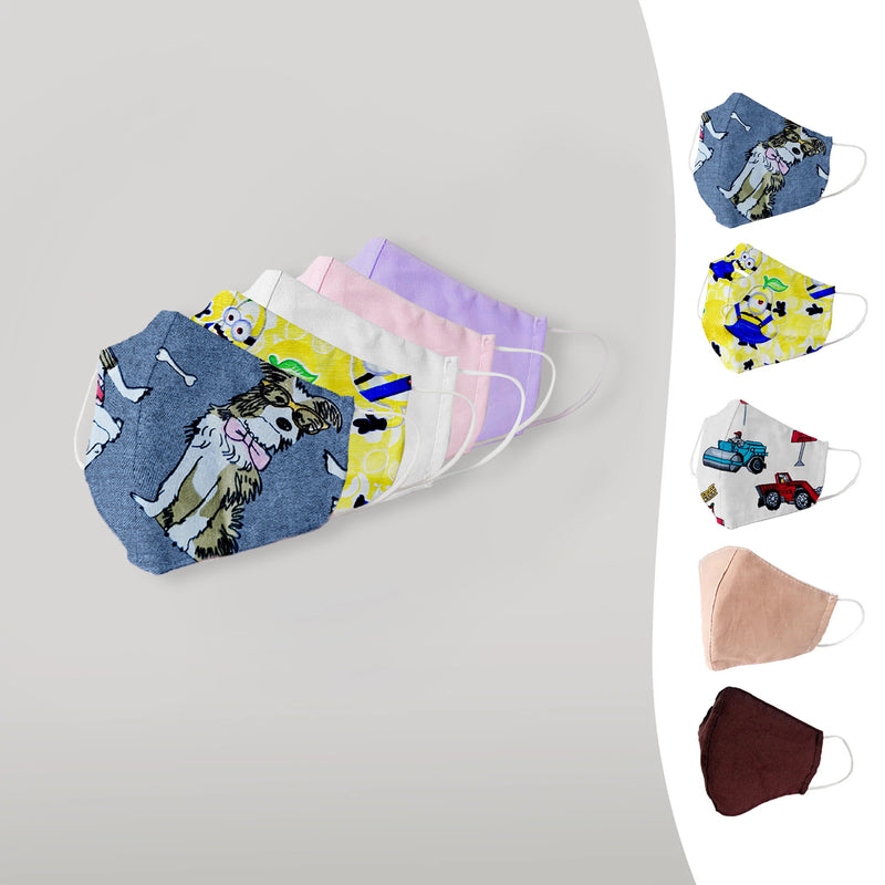 Mosható Textil Szájmaszk Gyerekeknek 5db-os Csomag