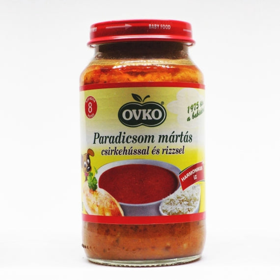 Ovko Paradicsom mártás csirkehússal és rizzsel bébiétel 8 hó + 220 g